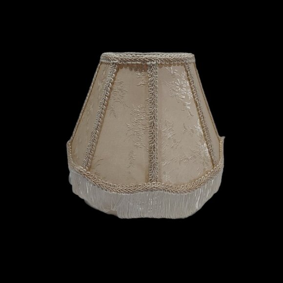 Cream Boudoir Lamp Shade with Tassel Bottom Frindge1960's 7 Inches Tall - Picture 5 of 16